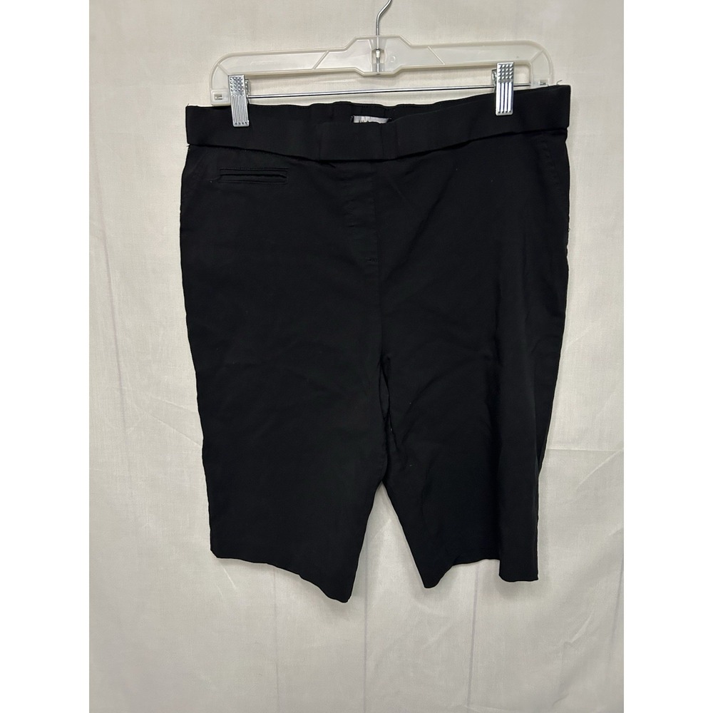 Briggs Women's Black Bermuda Dress Shorts Size 16‎ Mid Rise Career Office